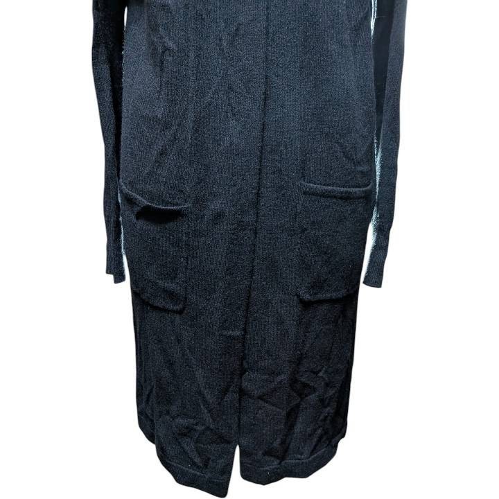 SLOBE IENA Long Knit Cardigan Black Acrylic Wool Pockets 91cm Japan Women