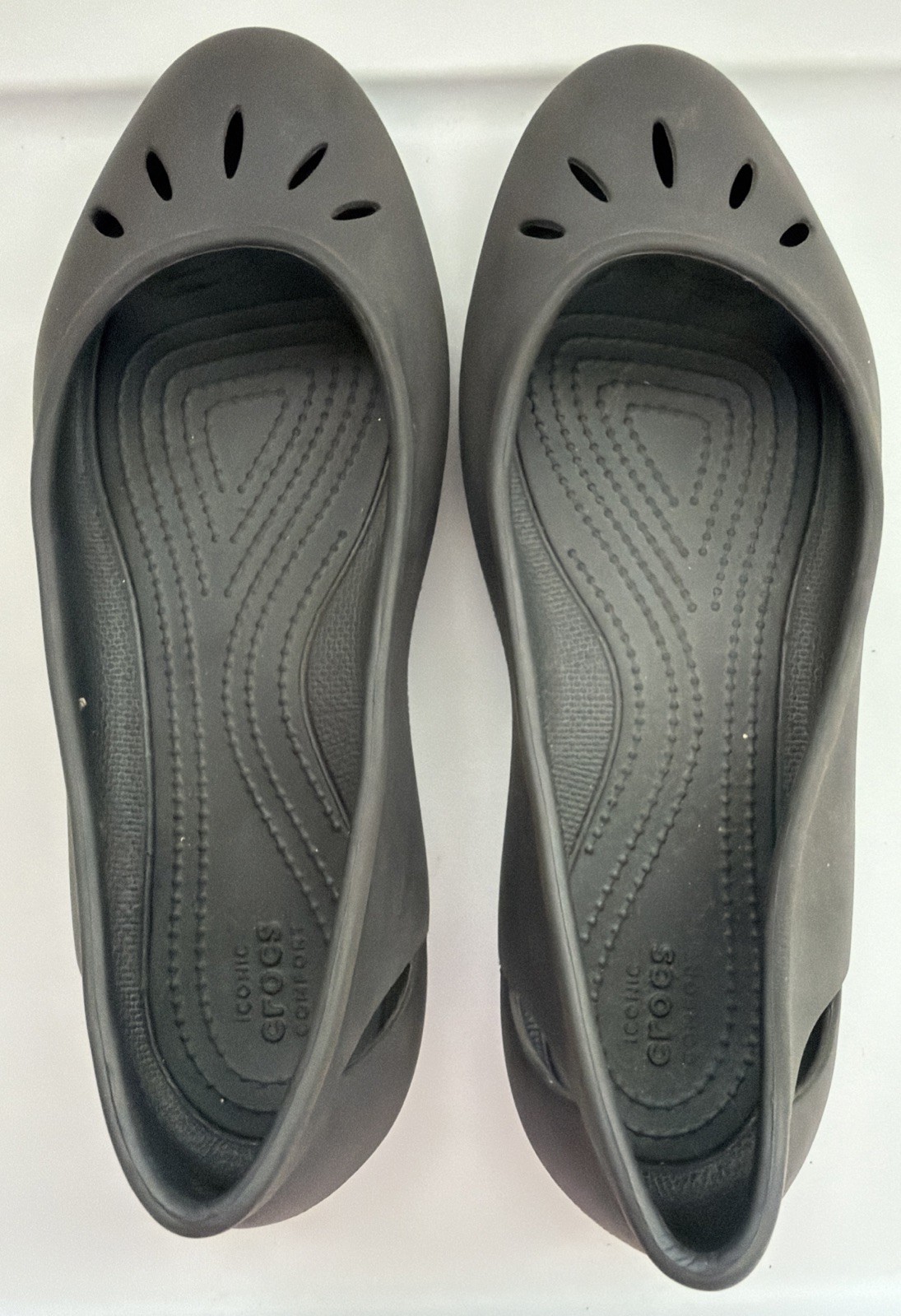 Crocs Kadee Ballet Flats Slip On Black Shoes Women Size 10