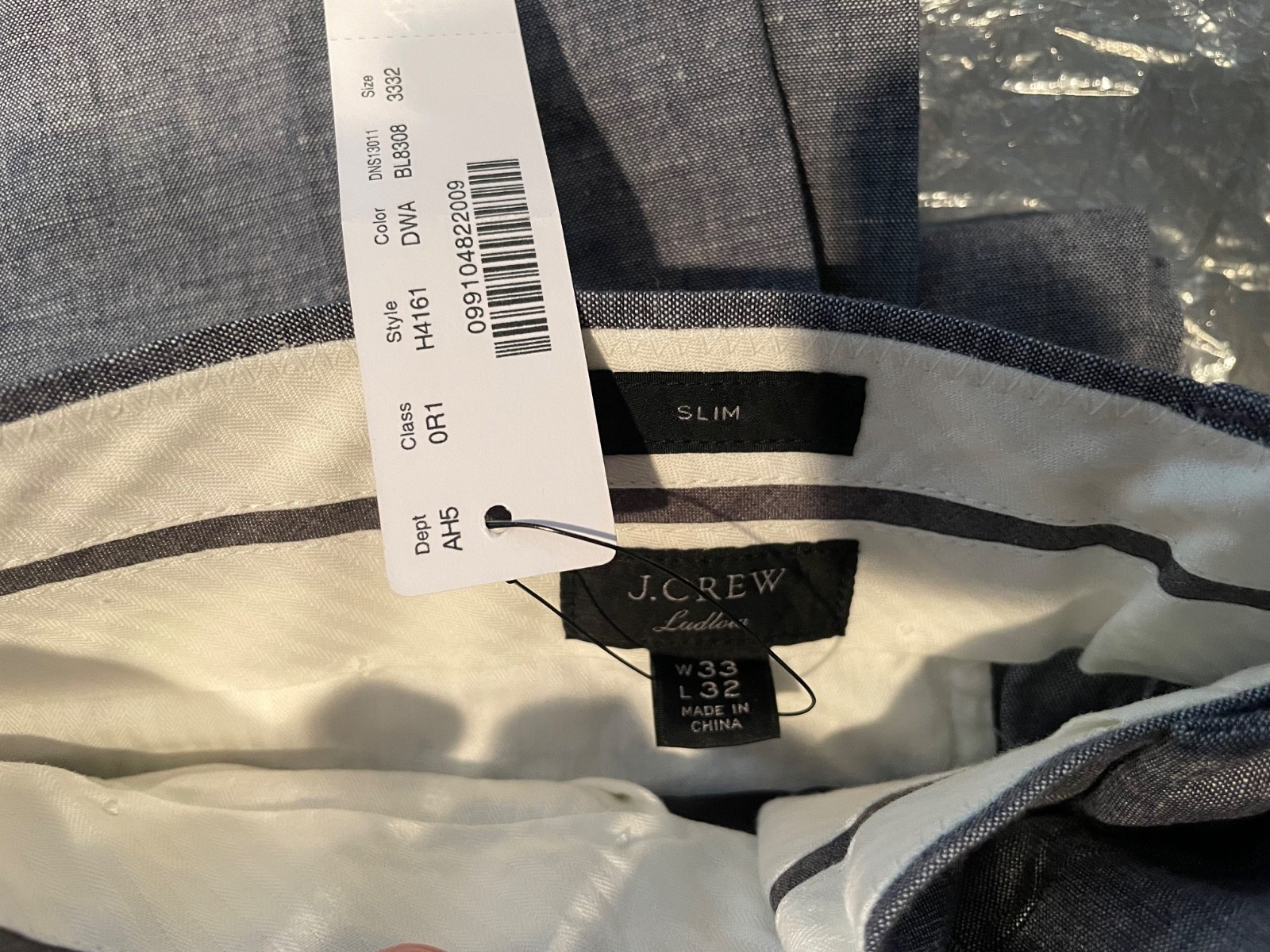 J.Crew Light Blue Linen Ludlow Slim Pants 33/32, NWT