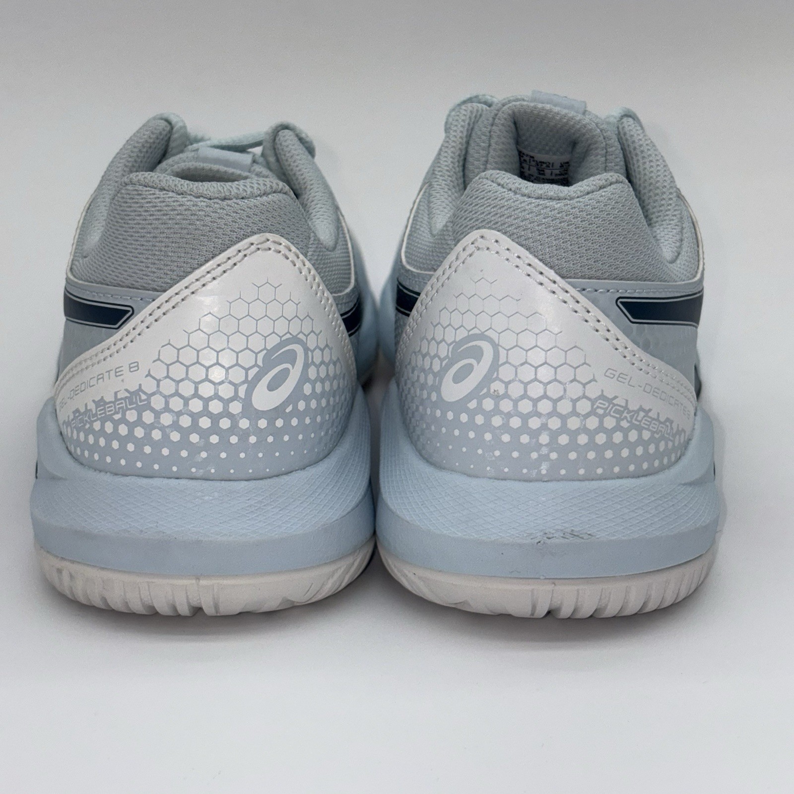 Women Size 9.5 Asics Gel- Dedicate 8 Pickleball White Blue 1042A236 NEW