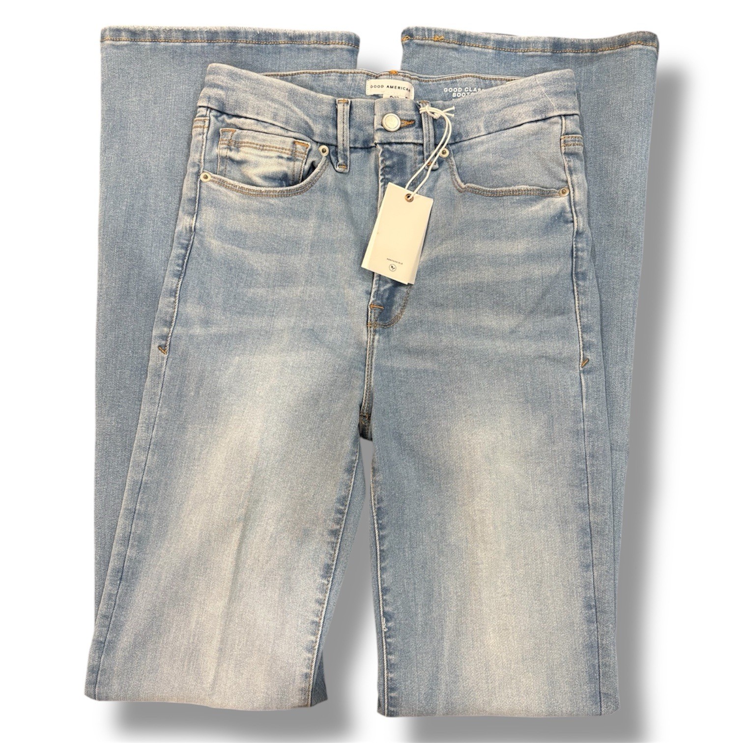 Good American Women’s Light Blue Bootcut Denim Jeans Stretch Size 6-12/B