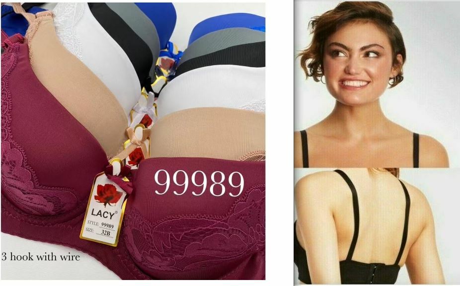 PACK OF 6 pcs BRAS, UNDERWIRE LACE Push Up Bra CUP SIZE 34-44 B C D NEW #99989
