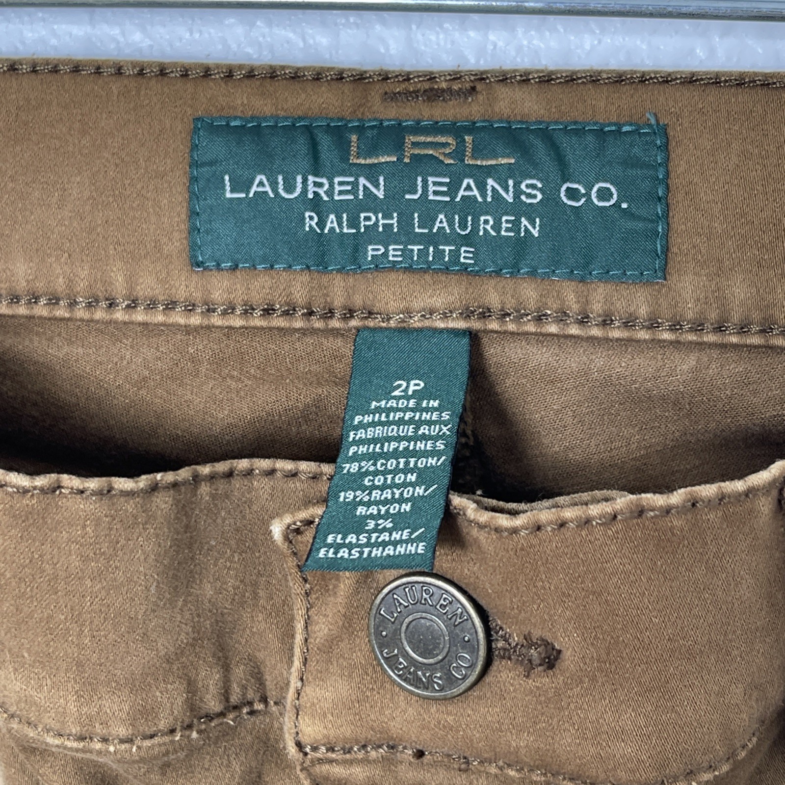 Lauren Jeans Co Ralph Lauren Brown Skinny Moto Pants Womens 2P Altered Waist Y2K