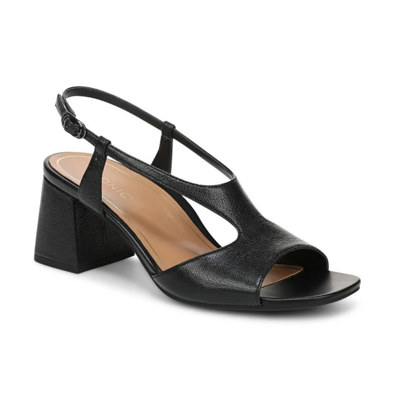 VIONIC Women’s Sandal Raquel Heeled Sandal Black Leather