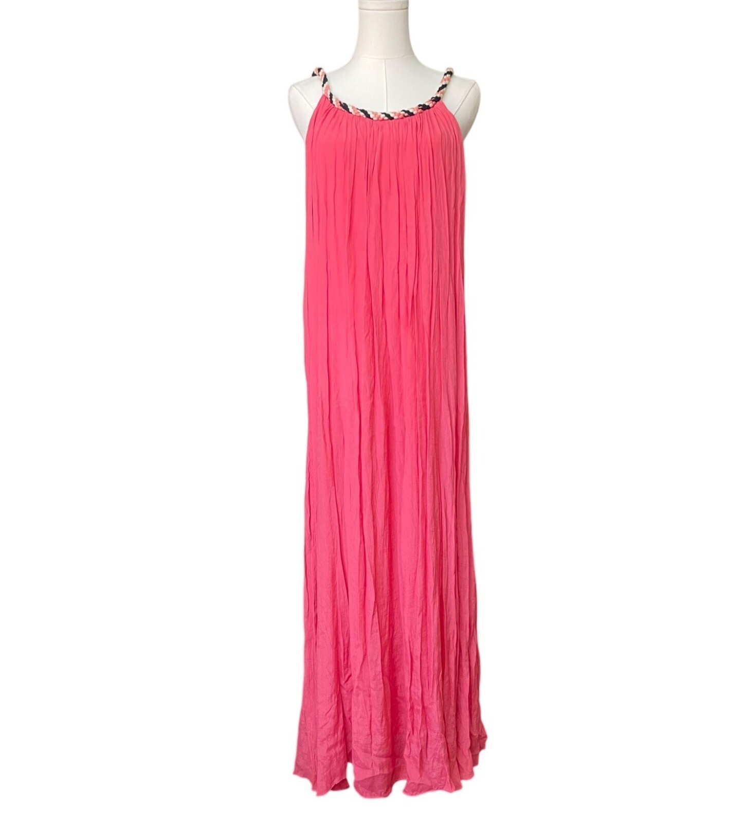 Suncoo Boho Maxi Dress Size M Sundress Beach Resort Vacay Flowy Long Coral Indie