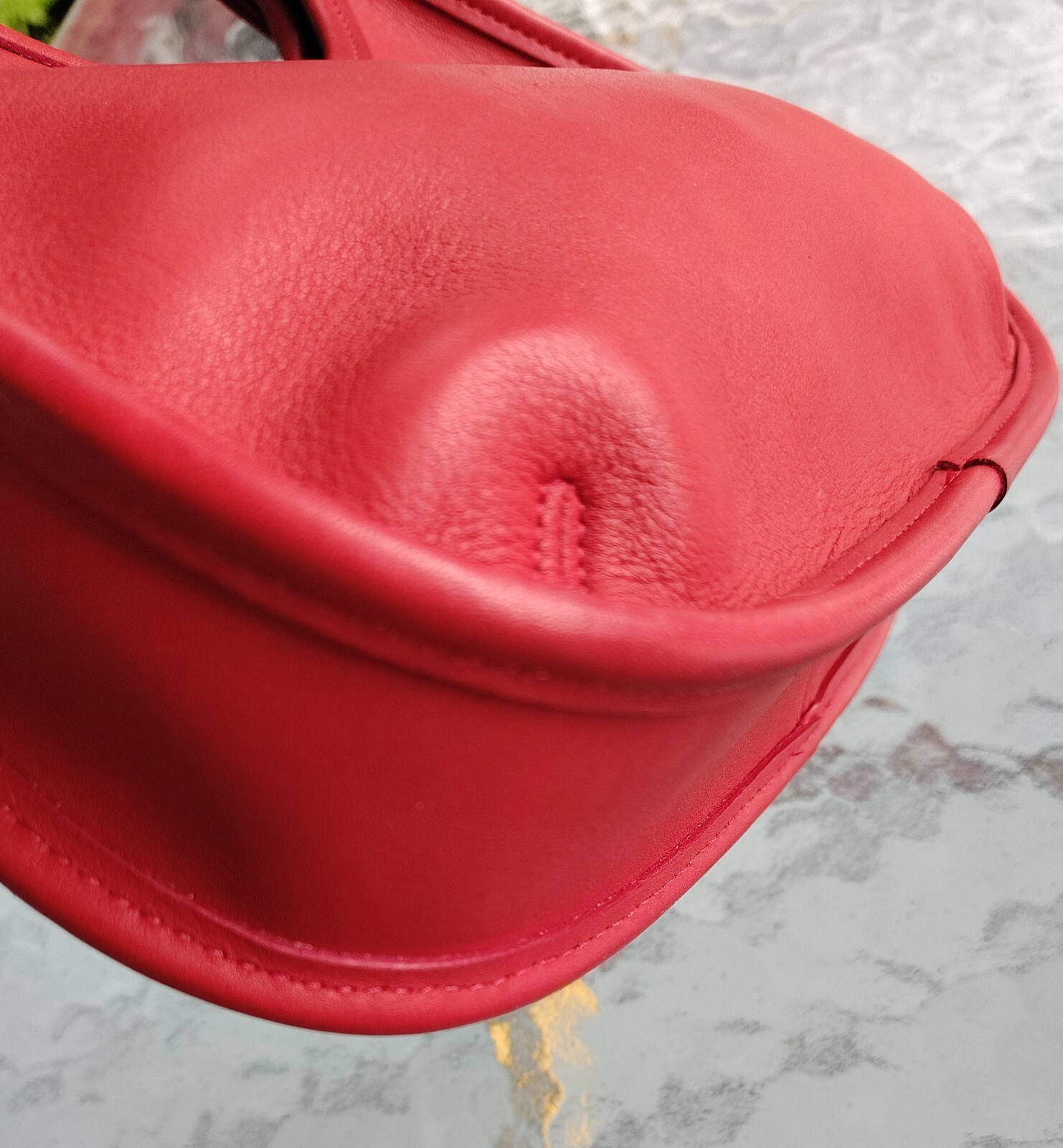 Coach RARE MINI 9027 Cherry Red Leather Ergo Shoulder Bag