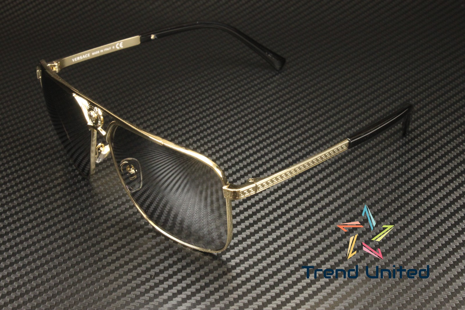VERSACE VE2238 12526G Pale Gold Light Grey Mirror Silver 61 mm Men’s Sunglasses