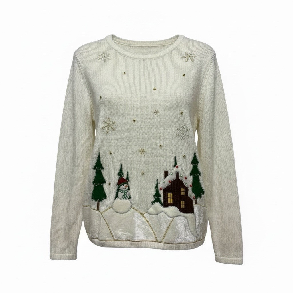 Holiday Time Snowman Christmas Holiday Sweater XXL (20)
