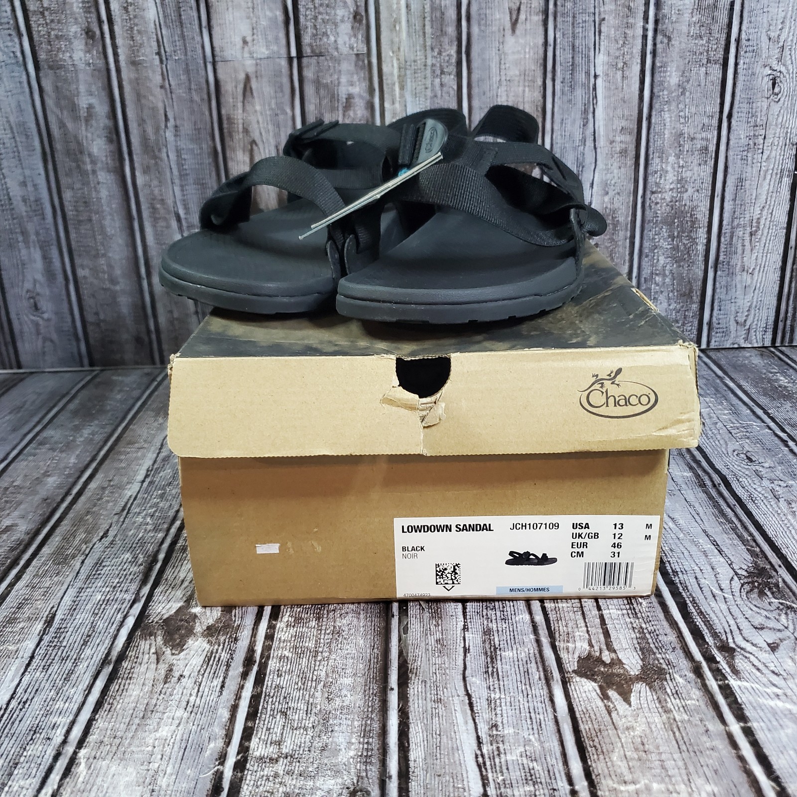 Chaco Men’s Lowdown Sandals Outdoor Sport Hiking Black JCH107109 Size 13