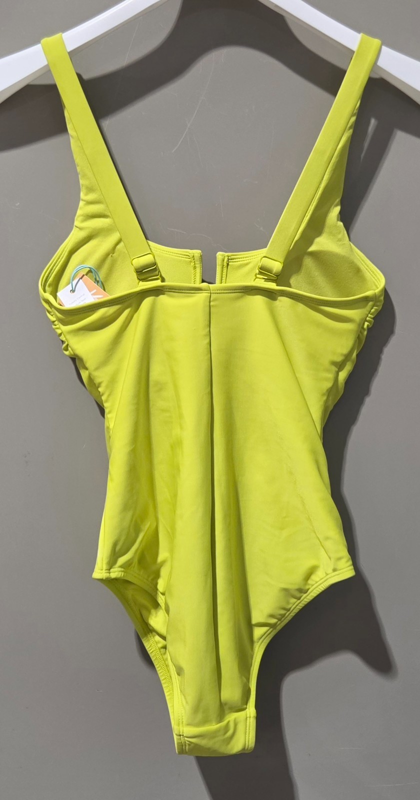 Kona Sol Neon Green U Wire Neckline & Tummy Control 1 Pc Swimsuit — Size Small