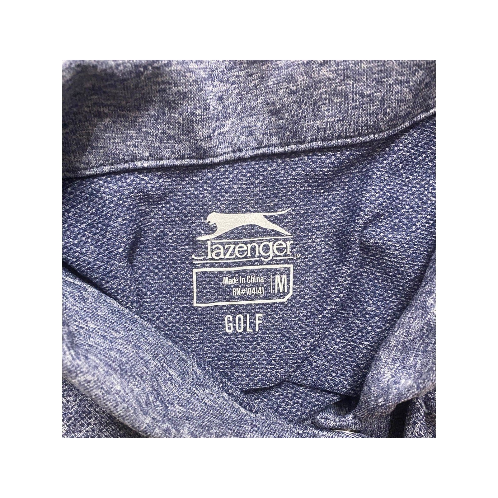 Slazenger Golf Sleeveless Polo Top Blue Heather Mesh Performance Med Athleisure