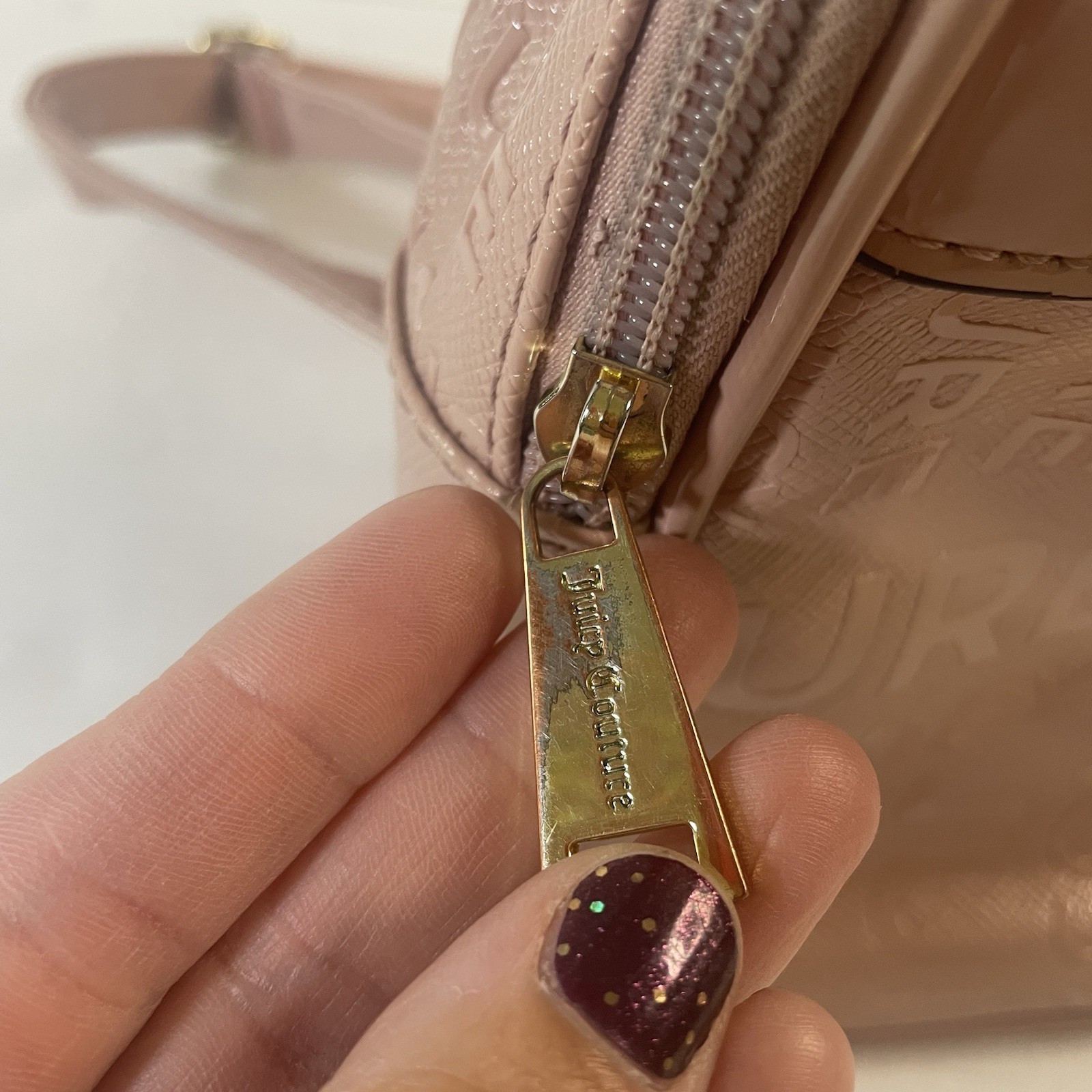 Juicy Couture Blush Pink Mini Backpack Purse 100% Polyurethane