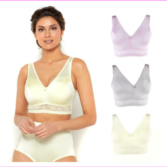 Rhonda Shear 3-pack Pin Up Smooth Bra with Removable Pads in Lights 650-168, XL