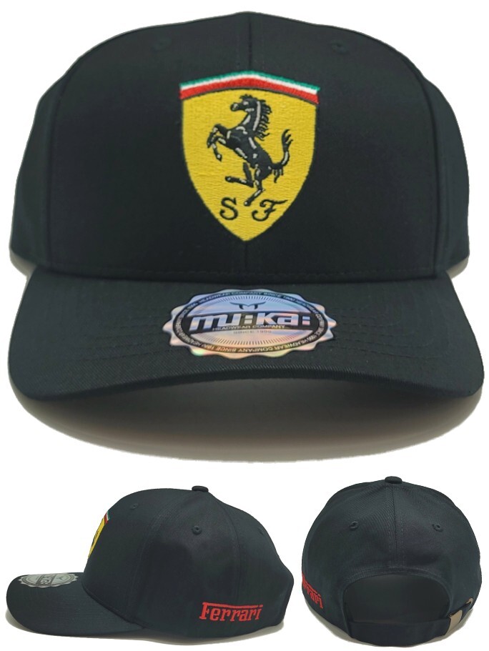 Ferrari New MUKA Car Italian Sports Cars Black Era Strapback Hat Cap