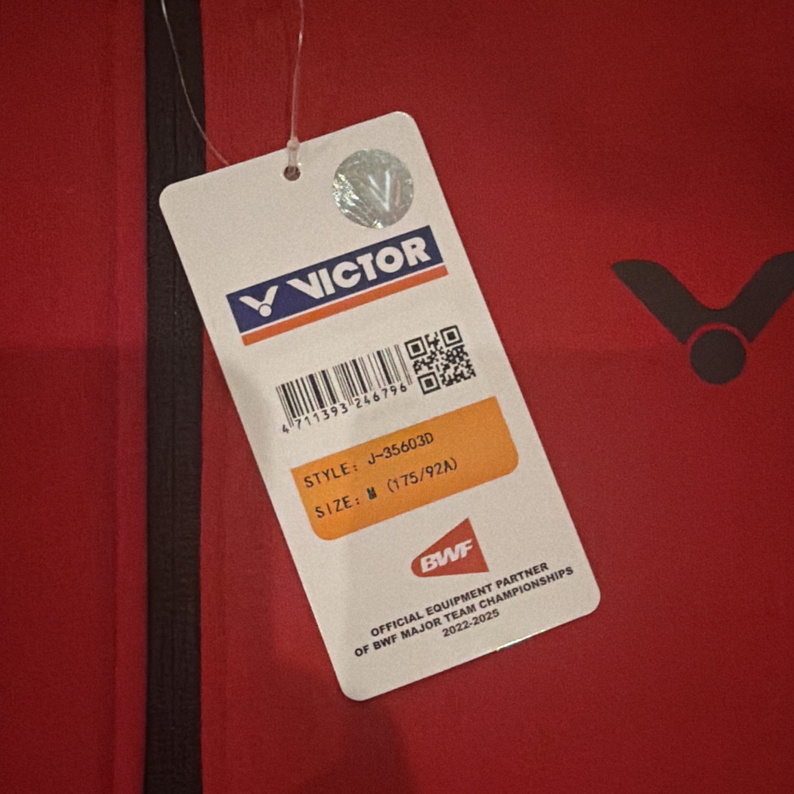 Victor BWF Men’s Colorblock Track Jacket Full Zip Pockets Fleece M