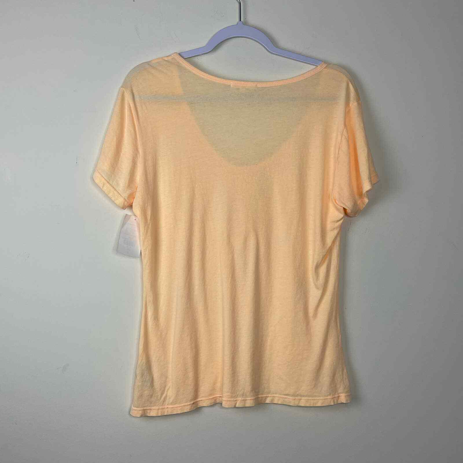Sundry Peach Deep U Neck Short Sleeve T-Shirt NWT Women Size 2 Medium