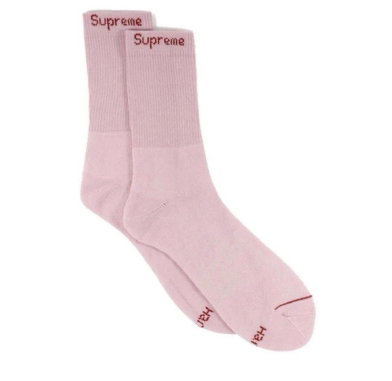 Supreme x Hanes Pink Crew Socks 4-Pack Size 6-12 Hypebeast Authentic Fast Ship
