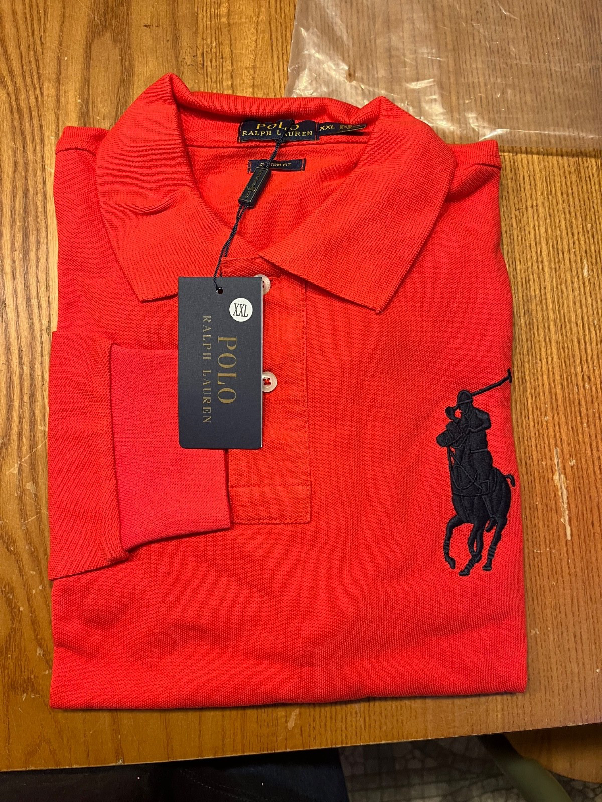 Polo Ralph Lauren Men’s SZ 2XL-red with Black Big Pony Mesh Polo Shirt