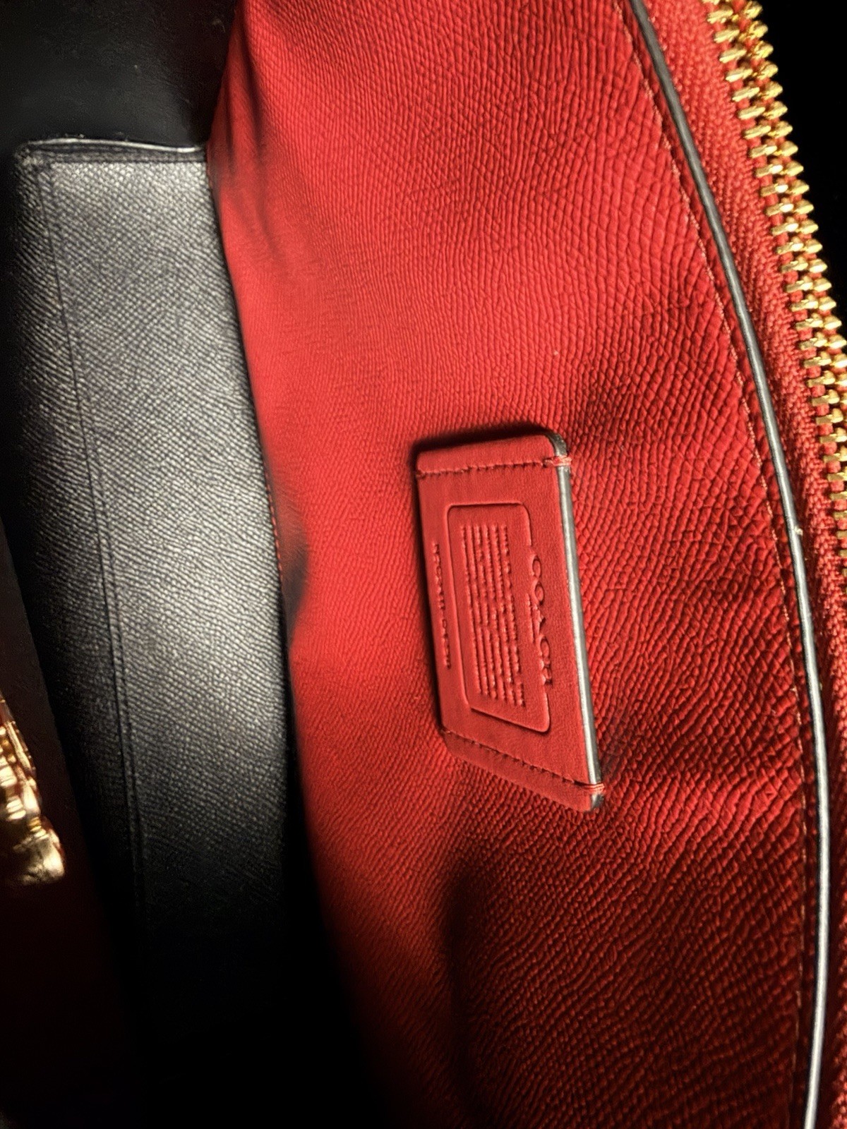 Coach Signature Monogram Tote Brown/Black w/ Red Pouch