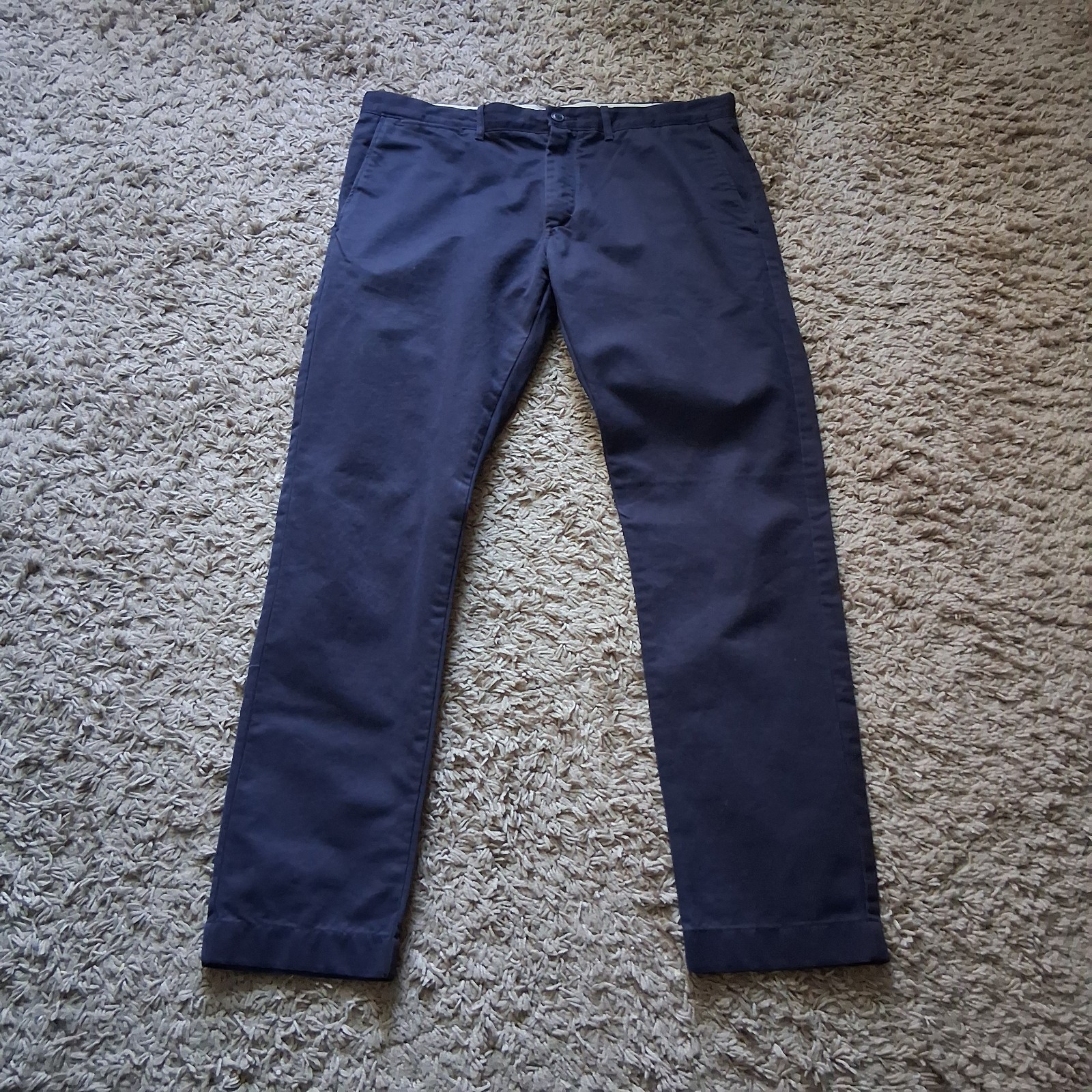 J. Crew Bowery Slim Fit Mens Pants Size 36×32 Cotton Navy Blue Cotton