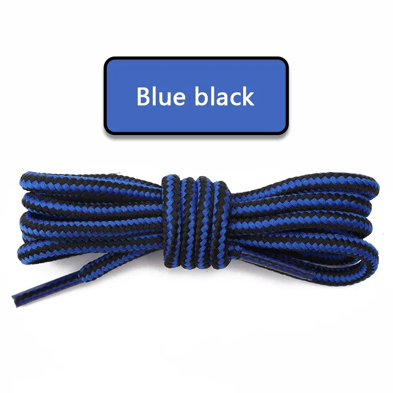 1 Pair Round Cotton Shoe Laces Striped Double Color Shoelaces Outdoor Boots and