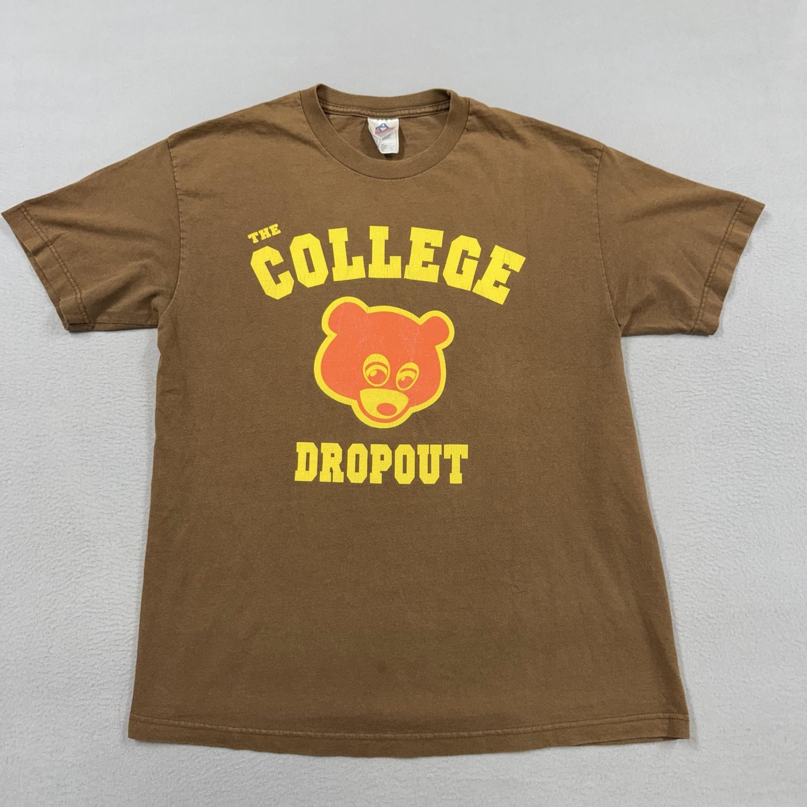 Kanye West Shirt Mens Large Brown College Dropout Hip Hop Back Promo