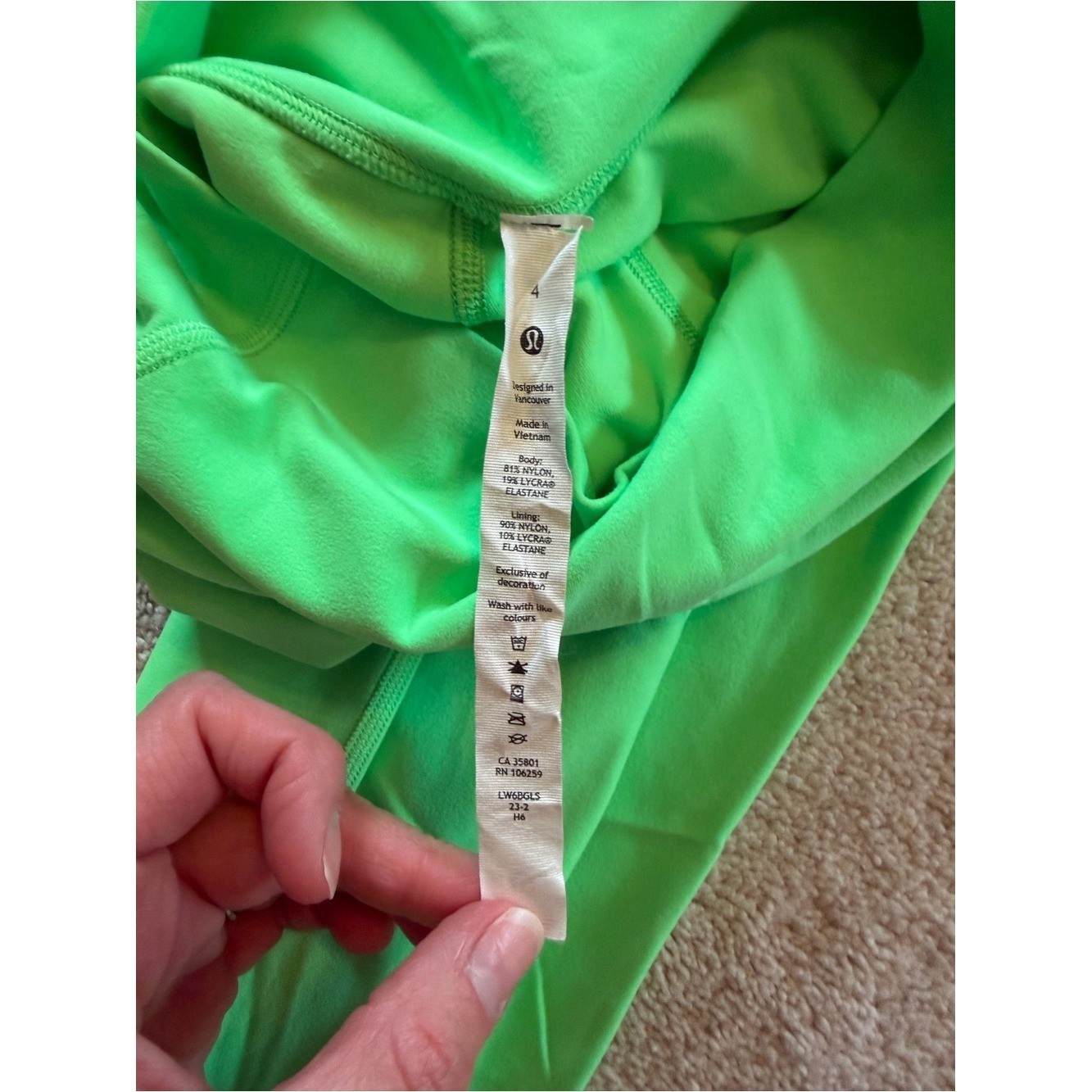 Lululemon Align High Rise Crop 23″ Leggings Green Size 4 Double Lined