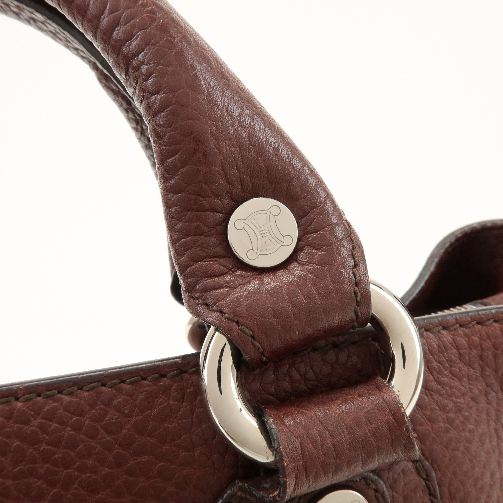 CELINE Leather Boogie Bag Hand Bag Tote Bag Brown Authentic Used F/S