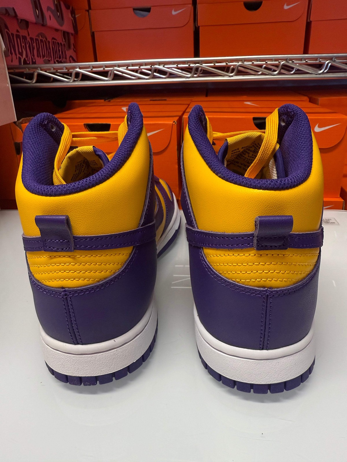 Nike Men’s Dunk High Retro Shoes Lakers Court Purple Yellow White DD1399-500