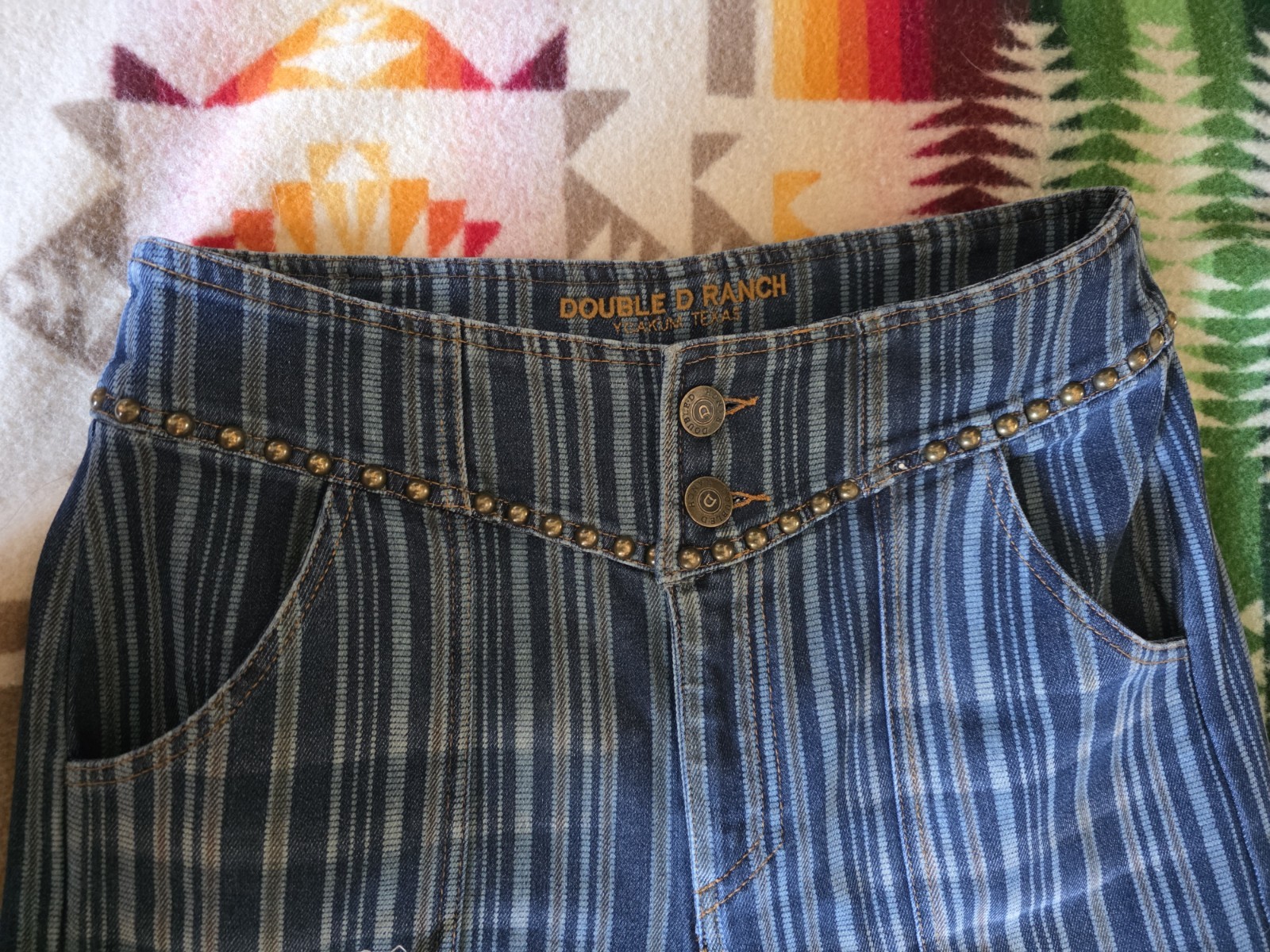 Double D Ranch Pitchwagon Ticking Pants ( Trousers) Size 12