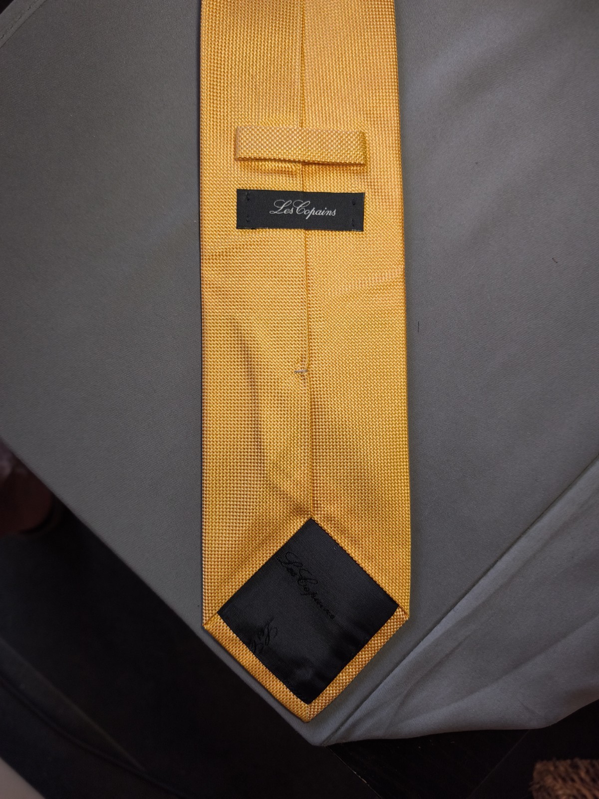 Les Copains – Yellow Solid Color Silk Tie Made in Italy