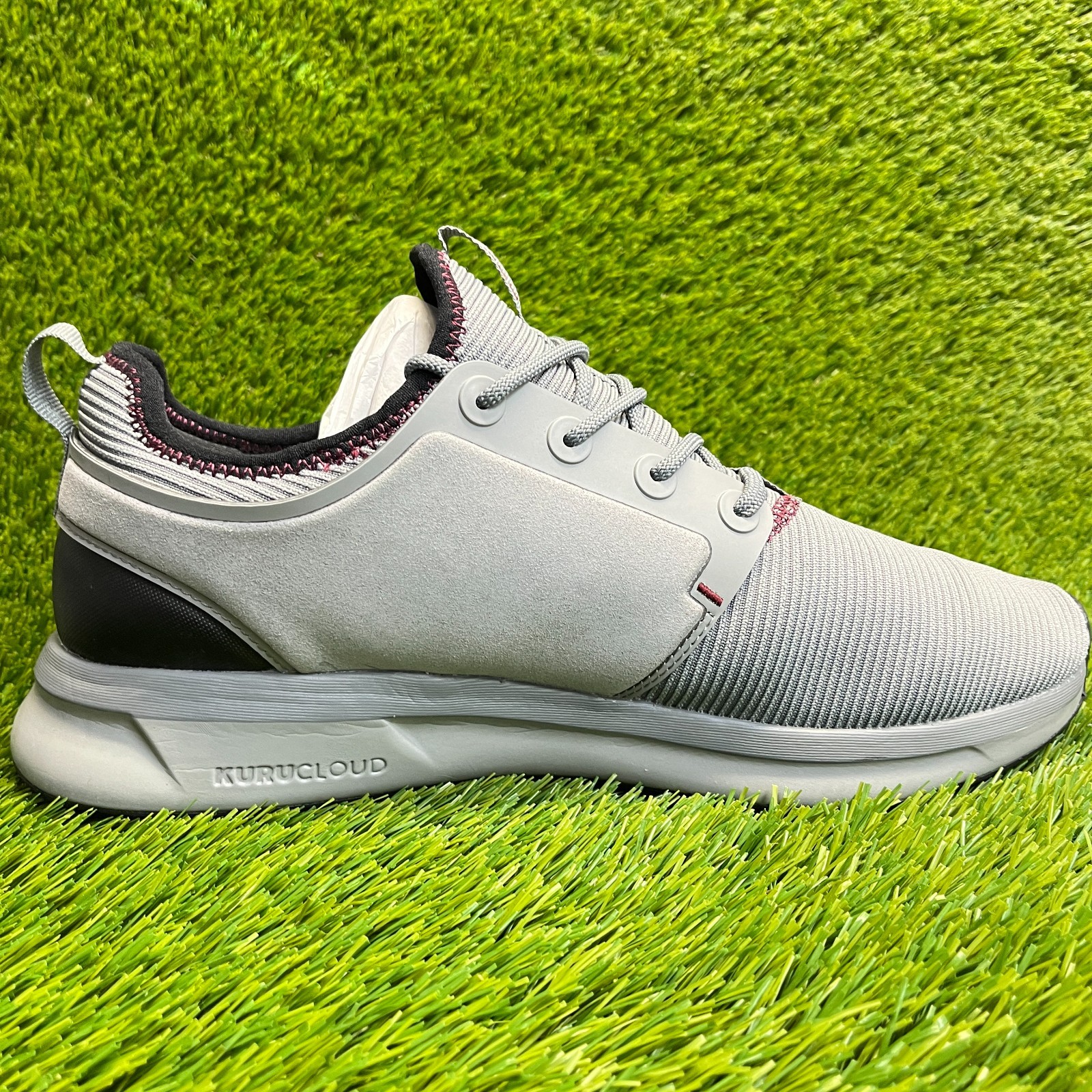 Kuru Atom Mens Size 12E Gray Black Athletic Running Walking Shoes Sneakers