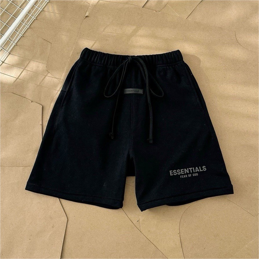 Essentials Black Sweat Shorts