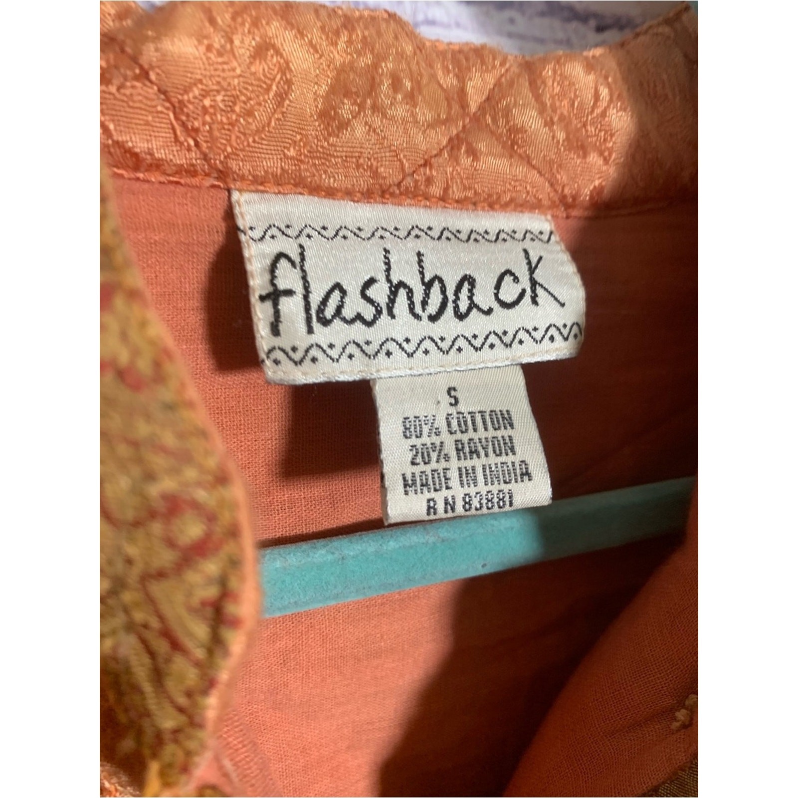 Flashback Womens VTG Patchwork Button-Up Jacket Multi Sz S Boho Festival Layer