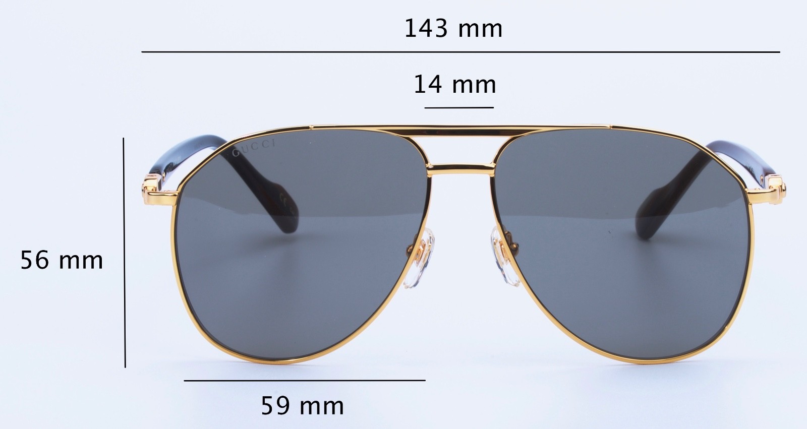 Brand New Authentic Gucci Brown Gold High Bridge Fit GG1220 S 002 Sunglass