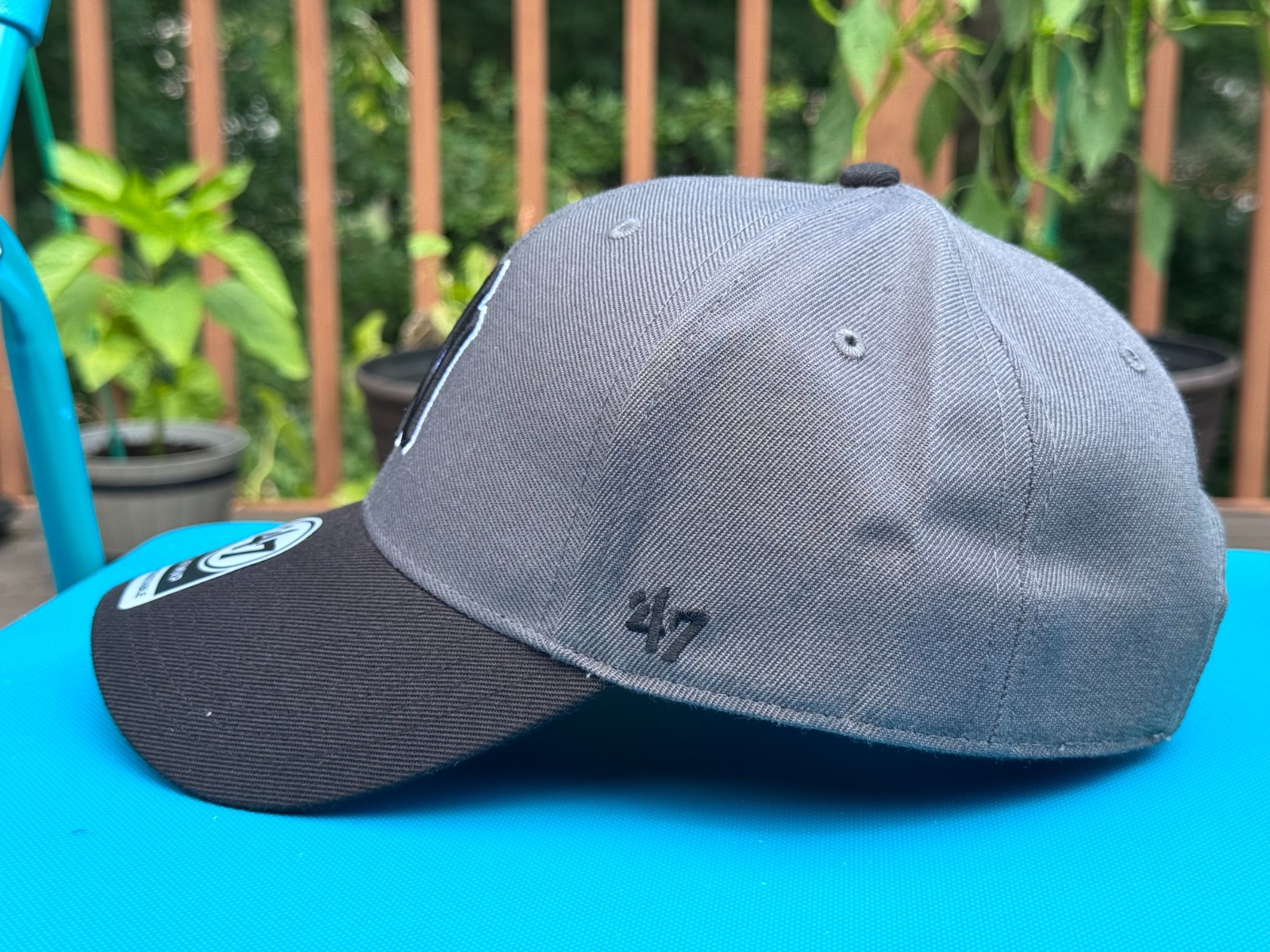 New York Yankees ’47 MVP Adjustable Cap Hat MLB $36 Block Black EMB Grey
