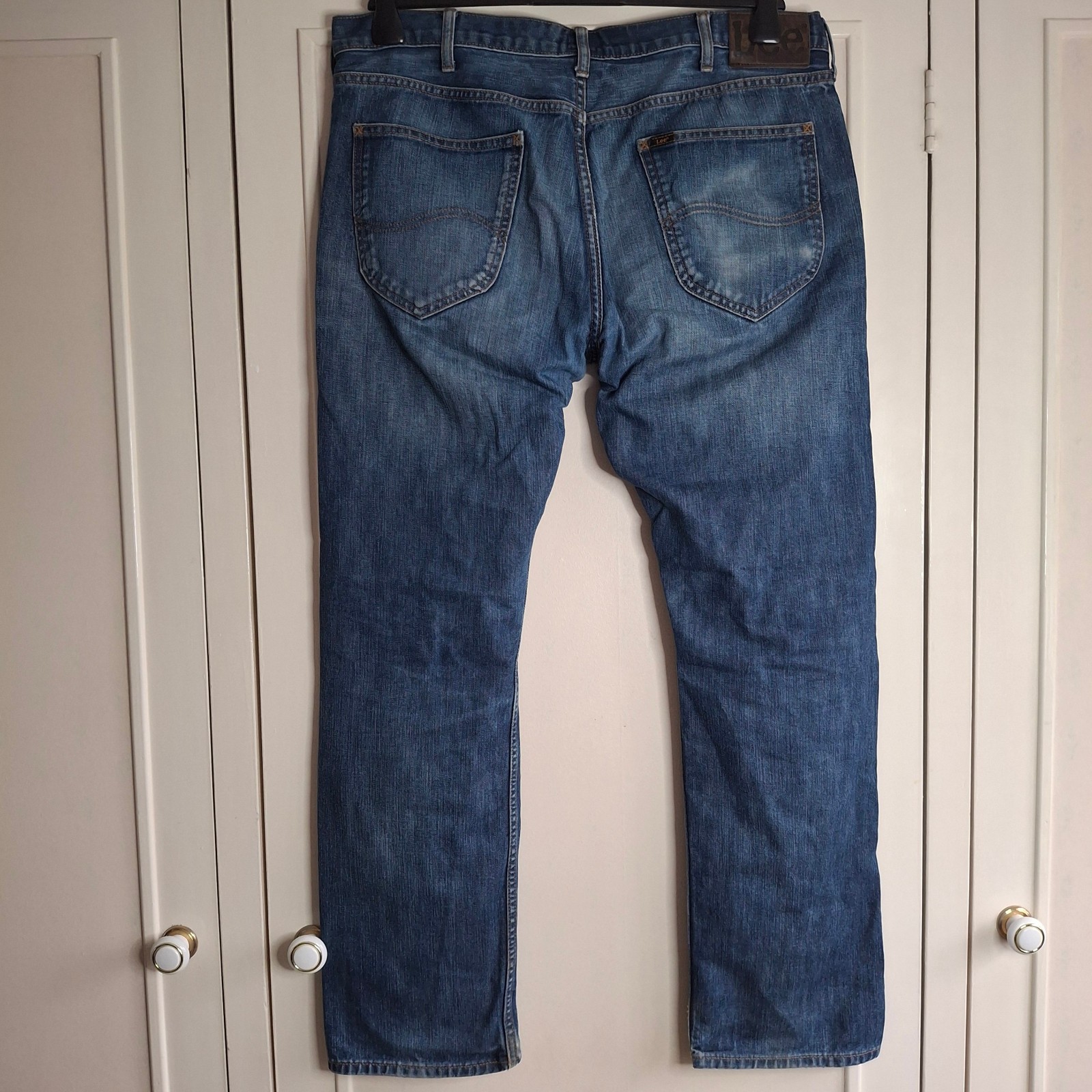 LEE VINTAGE Mens Blake Jeans Blue Stonewash 36W 29-32L Straight Fit VGOOD COND