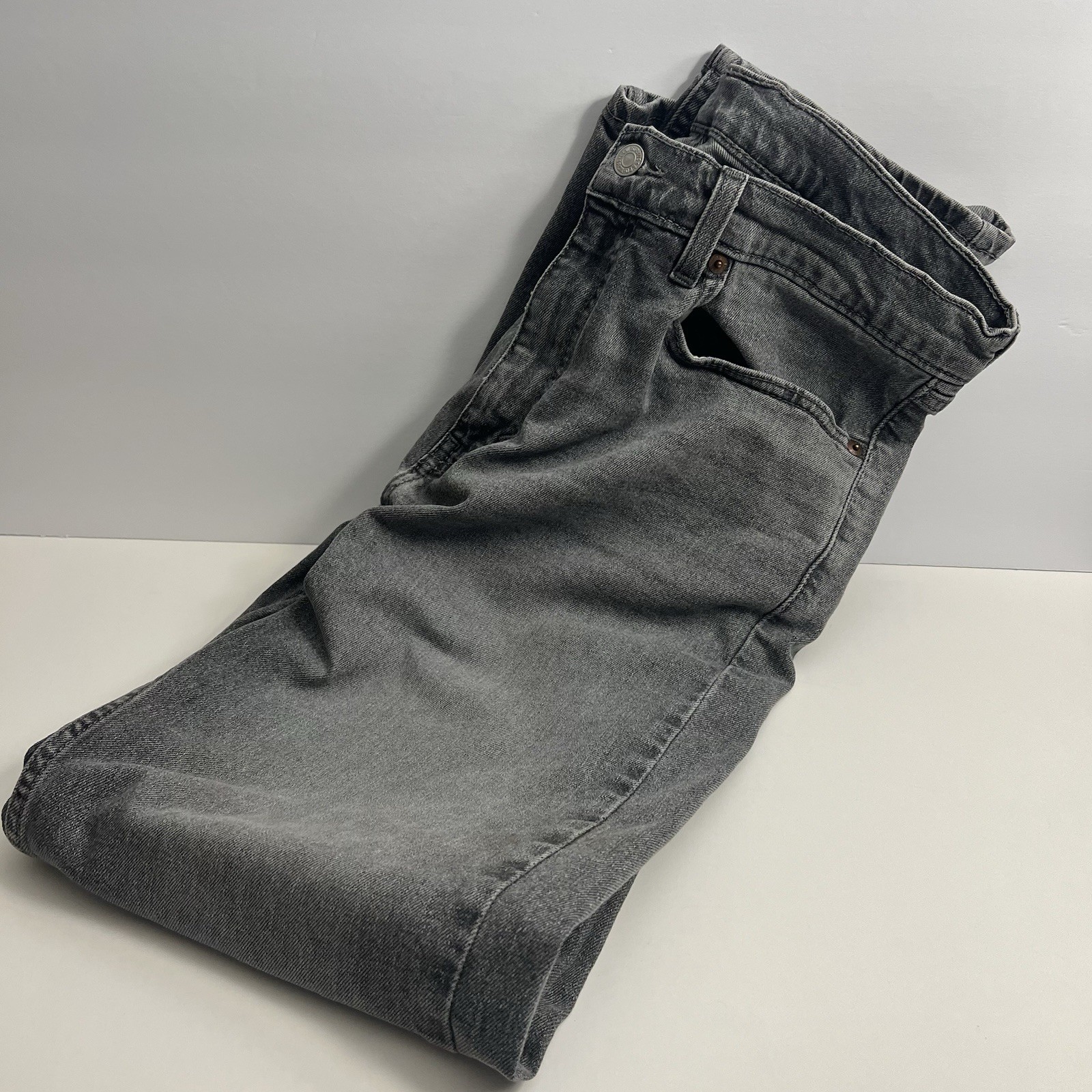 Levi’s 505 Mens Regular Fit Jeans 34×34 Gray Straight Leg Denim Pants