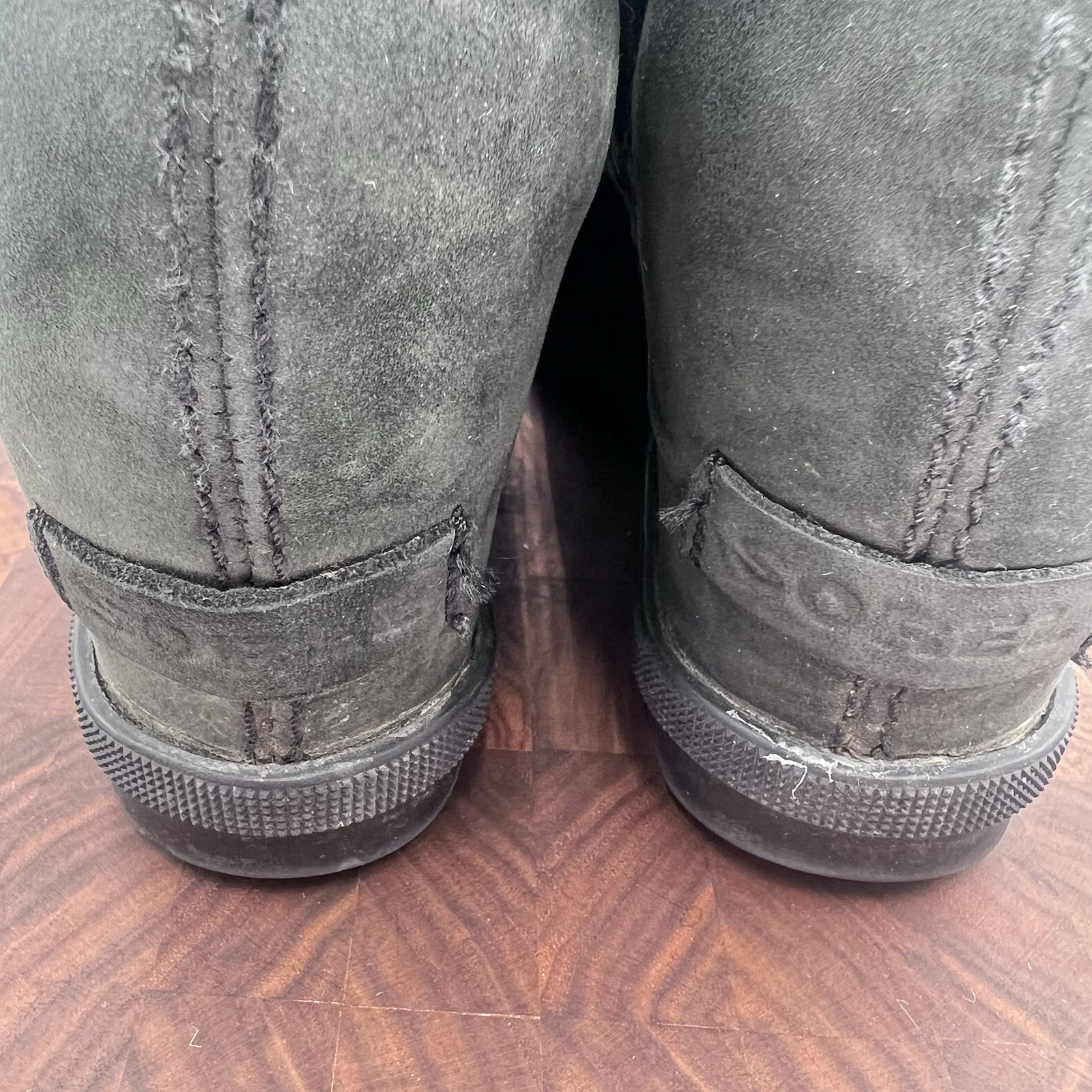 Sorel Women Joan of Arctic Wedge Waterproof Suede Boots Size 6.5 Olive Lace Up