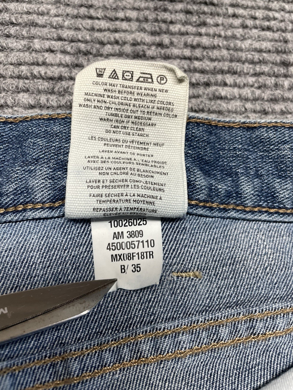 Ariat M4 Low Rise Boot Cut Jeans Mens 38×34(33.5) Blue Light Wash Relaxed Denim
