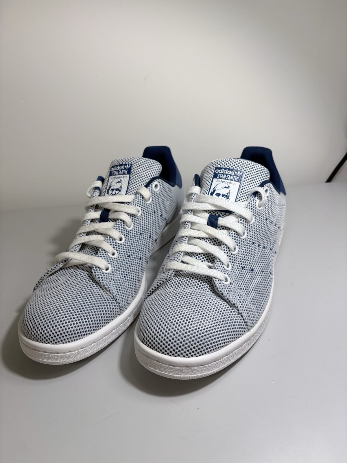 adidas Stan Smith Mesh S81874 Men’s 11 White Blue Sneakers Rare 2016
