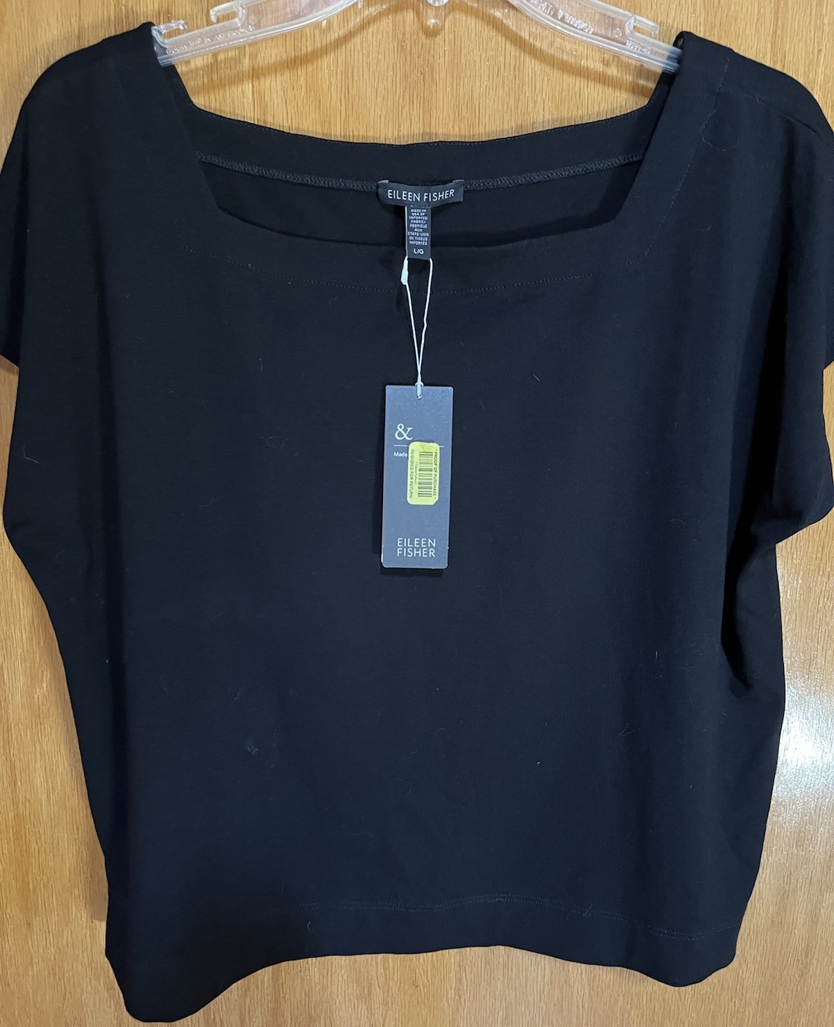 Eileen Fisher Black Knit Top – Large – Viscose Jersey