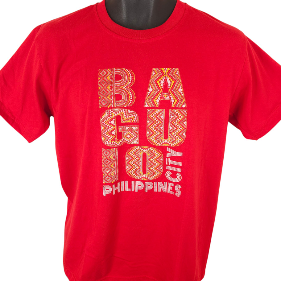 Baguio Philippines T Shirt Mens Size Medium Red Travel Destination Tee