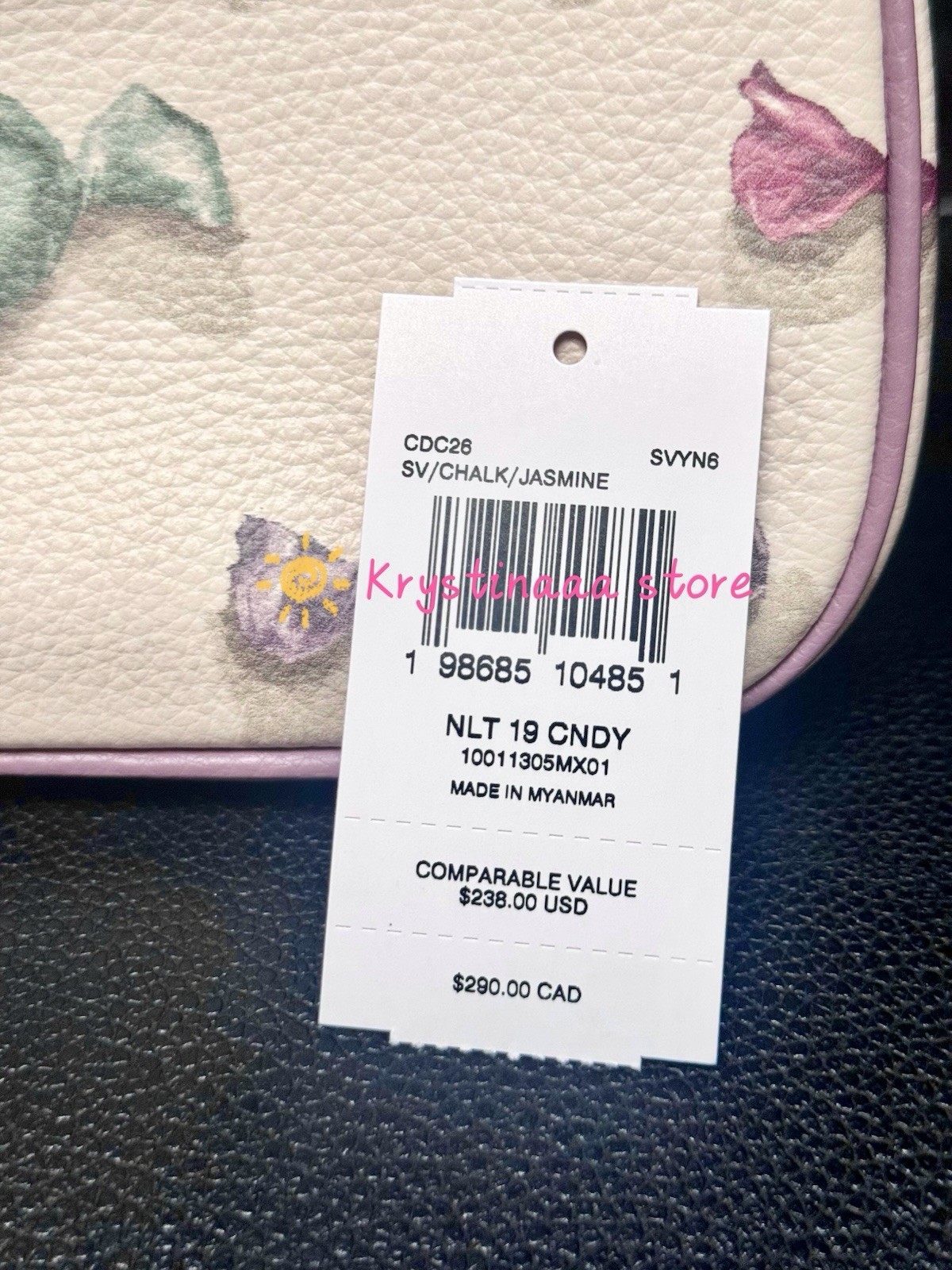 COACH Nolita 19 With Candy Print Coated Canvas & Leather Bag CDC26 Chalk/Jasmine