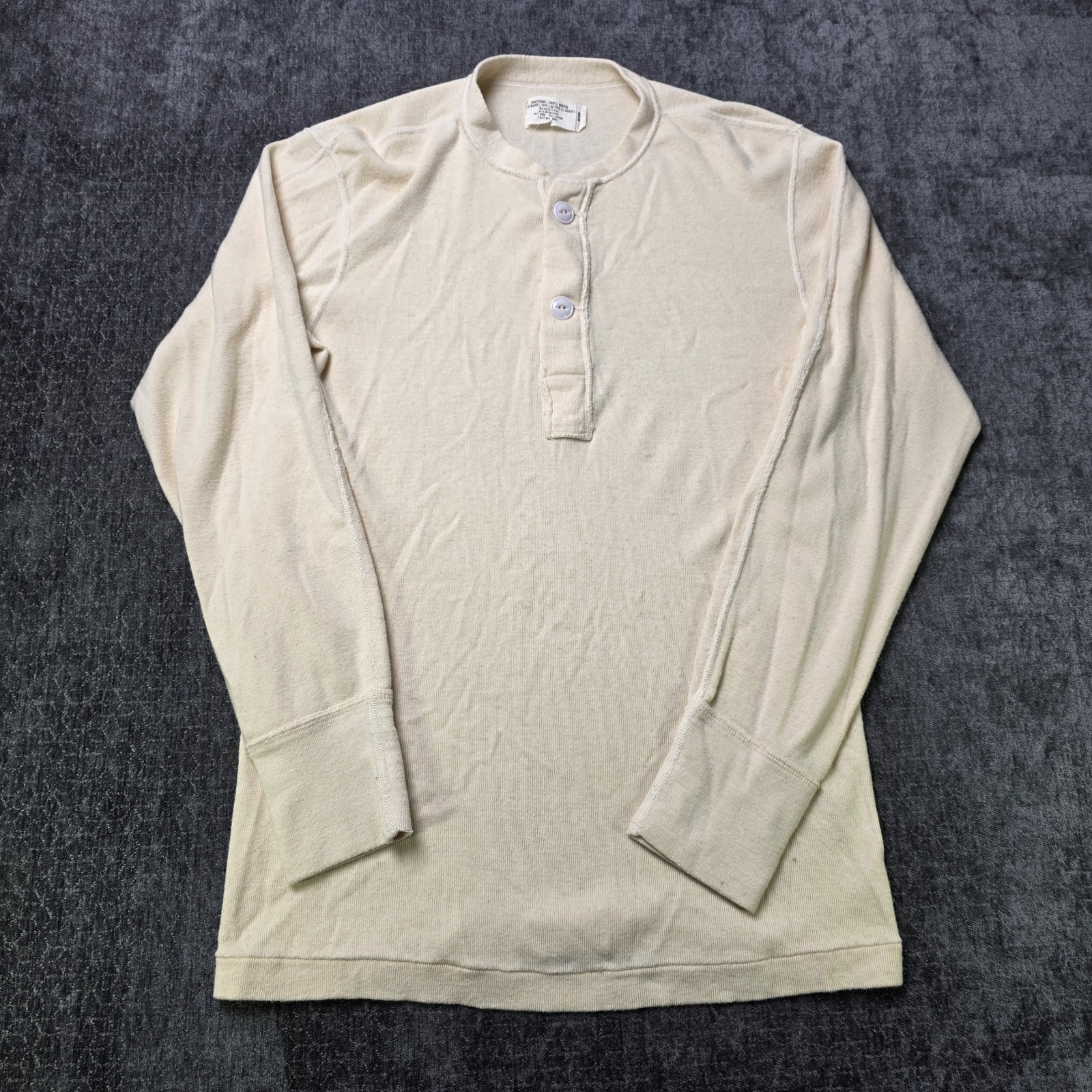 Vintage 70s Military Henley Mens Medium USGI Type 1 II Class 1 Undershirt Wool M