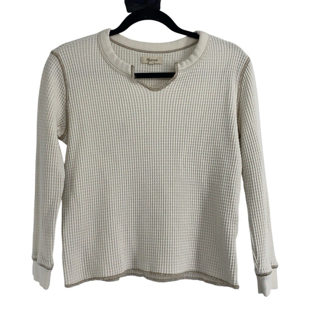 Madewell Waffle Split-Neck Crop Tee Women’s Size XXS NC632