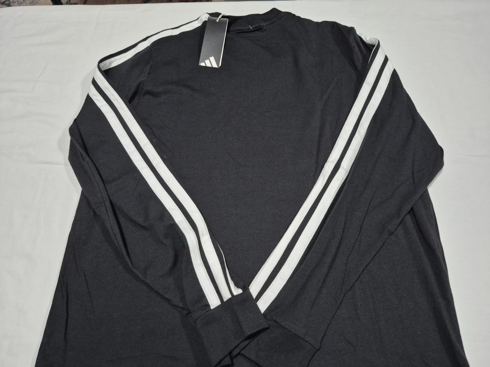 Adidas Mens Multi Sports Training Long Sleeve Black White Tee KC2561