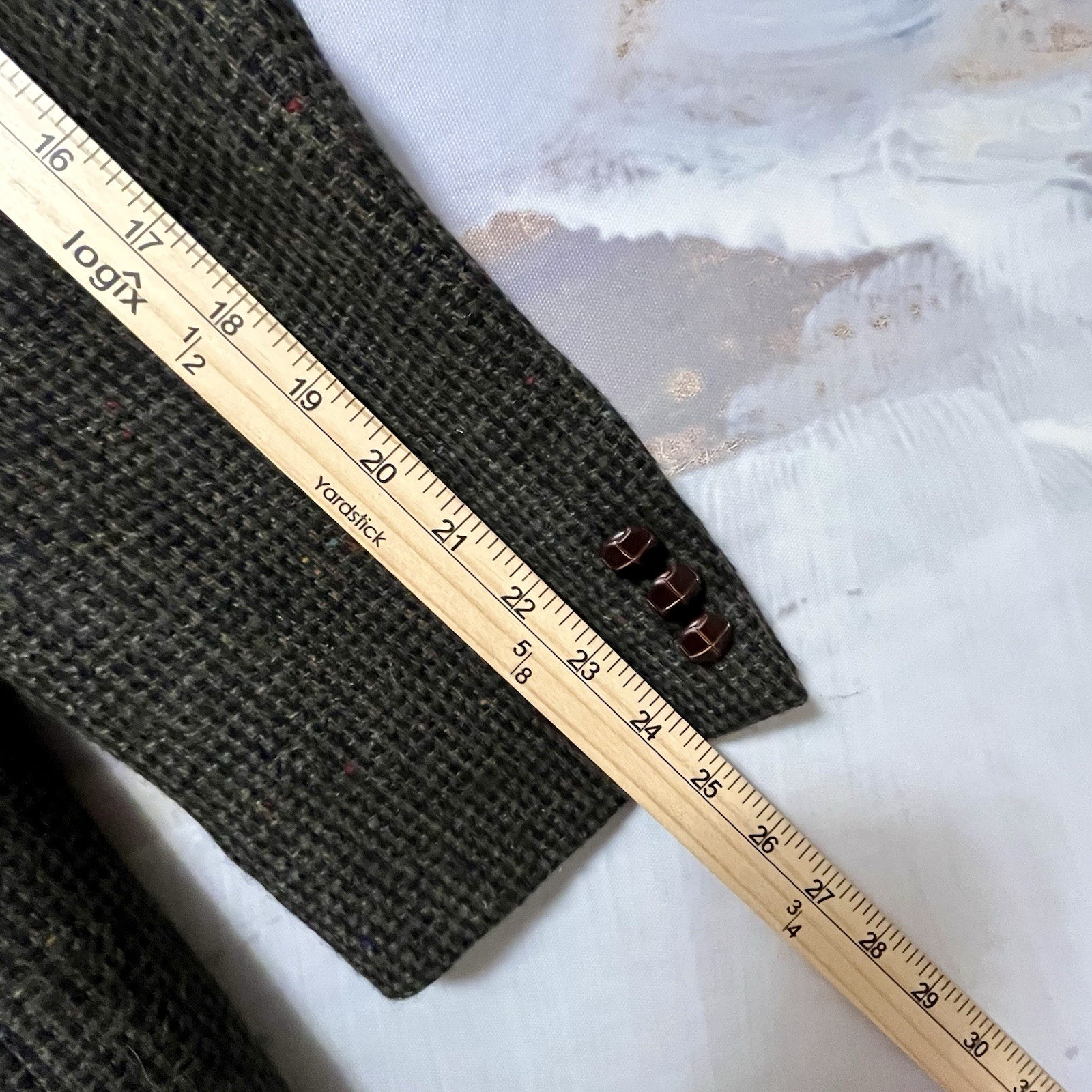 Vtg BOSTON TRADERS Men 44R Tweed Sportcoat Wool Blazer Birdseye Fleck Multicolor