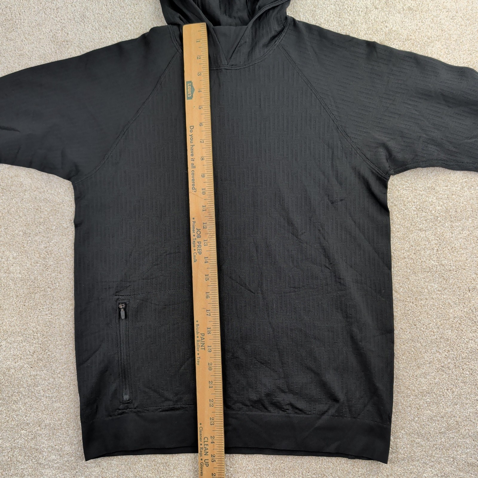 Lululemon Hoodie Mens Small Black Metal Vent Tech Pullover Zip Pocket Athletic