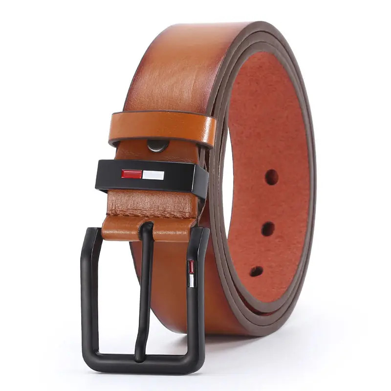 Men’s 120cm x 3.8cm PU Leather Belt Alloy Square Pin Buckle Business Casual